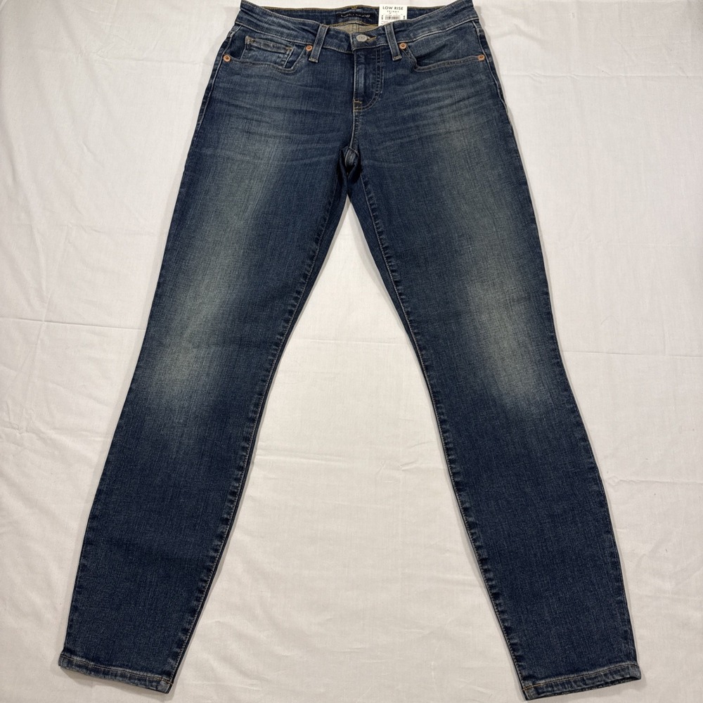 JEANS SKINNY Lucky Brand Lolita Low Womens 4X 27 Blue Distressed Stretch NWT